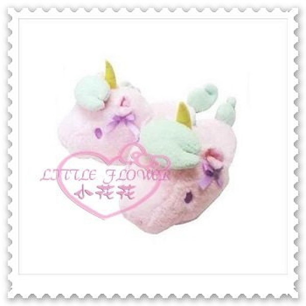 ♥小花花日本精品♥Hello Kitty 雙子星LITTLE TWIN STAR獨角獸造型絨毛室內拖粉色67858804