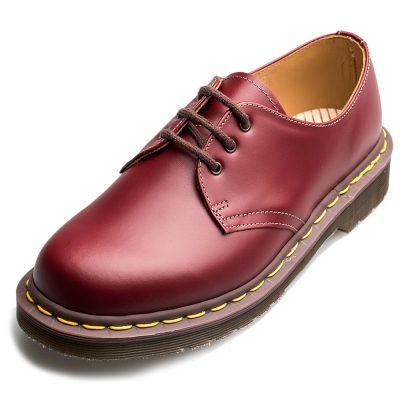 Dr.Martens-英國手工復古VINTAGE1461 3孔馬汀鞋-男款-深紅色