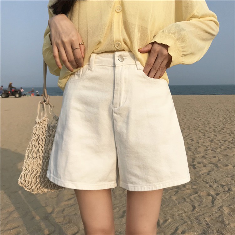 [現貨]GRASS 顯瘦高腰A字牛仔褲 高腰褲 牛仔褲 素色褲 高腰顯瘦褲 褲子 短褲 A字褲 [B8355]