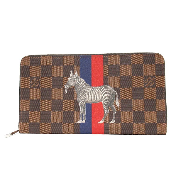 LOUIS VUITTON LV 路易威登 棋盤格斑馬圖案ㄇ字型拉鍊長夾 Zippy Organizer BRAND OFF