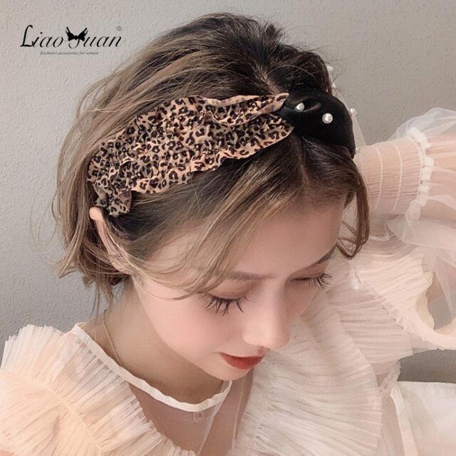 髮箍 頭箍 韓國豹紋寬邊髮卡髮箍女簡約少女撞色頭箍個性網紅甜美髮帶頭飾品