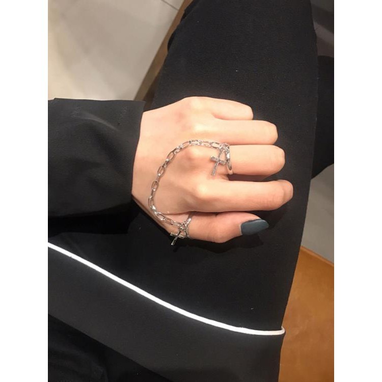 甜柚ty個性戒指錬可調節關節指環男女嘻哈哥特式服裝配飾ke8520