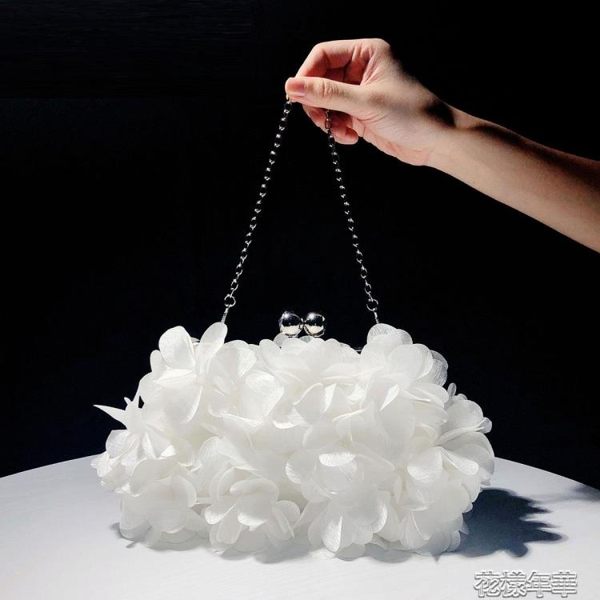 新款晚宴包名媛宴會手拿包旗袍禮服搭配包包氣質花瓣小手包女 花樣年華