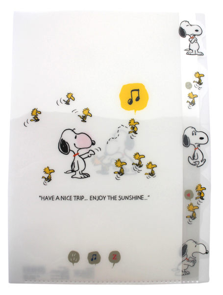 【卡漫城】 Snoopy L字型 五層 資料夾 音符白底 ㊣版 文件夾 日製 史努比 史奴比 花生漫畫 糊塗塔克