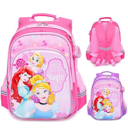 正版迪士尼公主系列書包小學生1-3年級女童兒童雙肩包書包PB0373
