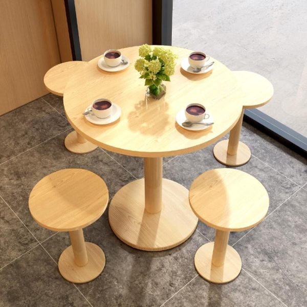 桌子 快餐桌椅組合奶茶漢堡小吃店咖啡廳餐飲商用飯店面館簡易洽談圓桌