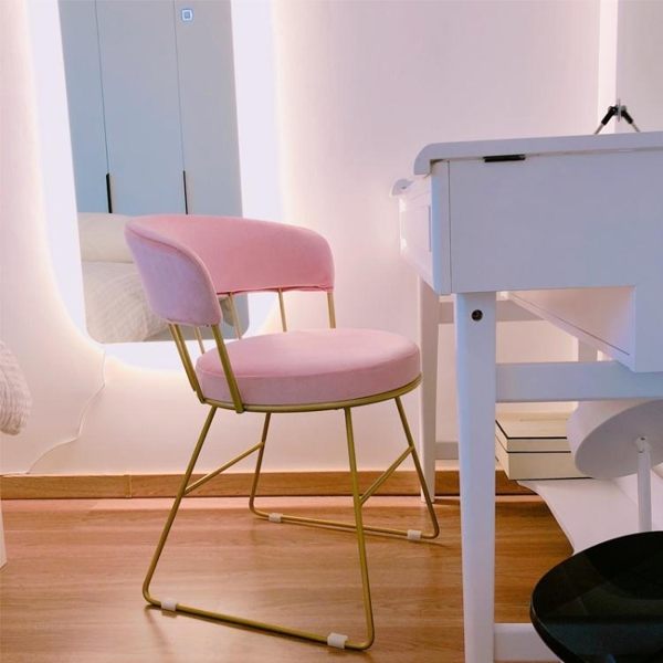 化妝凳北歐梳妝臺椅子現代簡約靠背椅公主臥室少女心梳妝網紅凳子 ATF