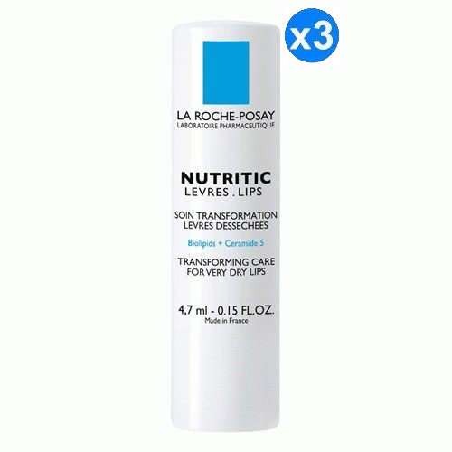 La Roche Posay 理膚寶水 滋養修護潤唇膏 4.7ml*3入組