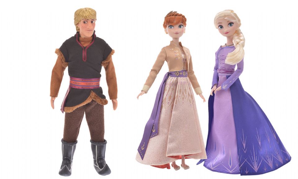 #艾莎&安娜玩偶(禮服款) 售價4,950円（税込）、#阿克玩偶 售價2,200円（税込）