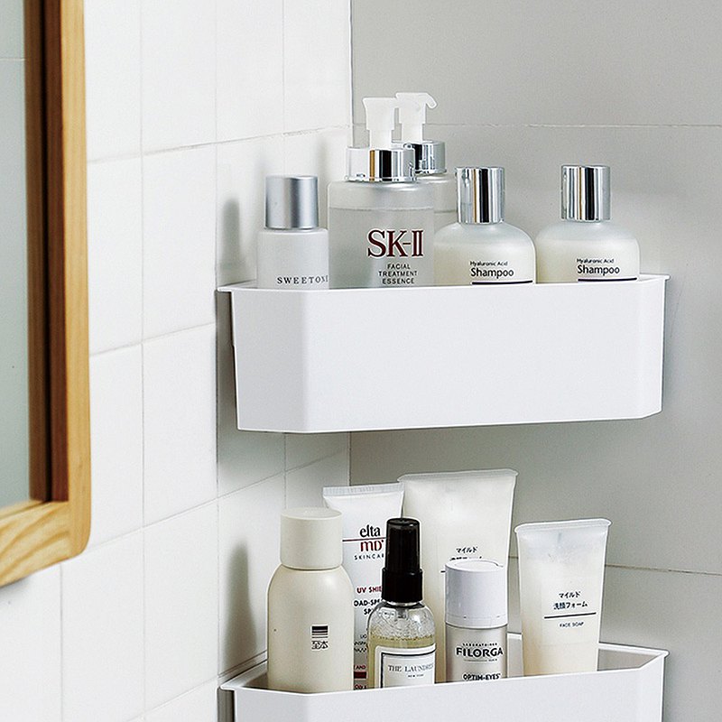 日本霜山 免鑽釘無痕壁掛式轉角置物架