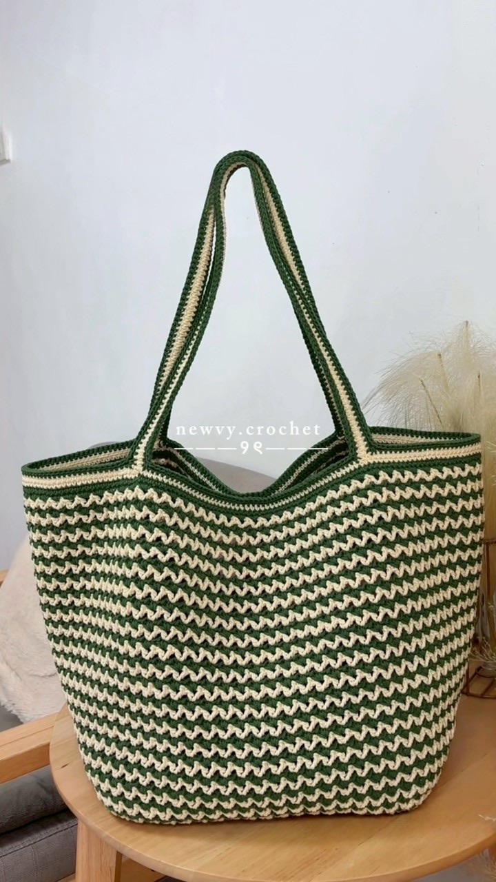 สอนถักกระเป๋า V399