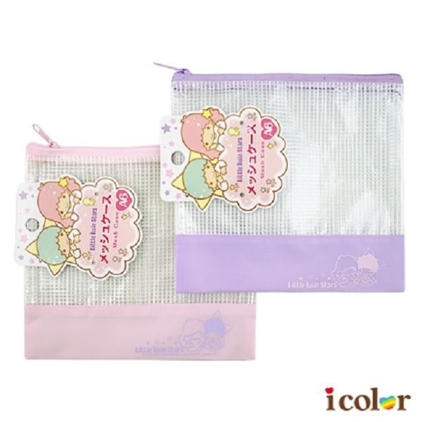icolor 三麗鷗 KIKI LALA雙子星網編收納袋(A6)
