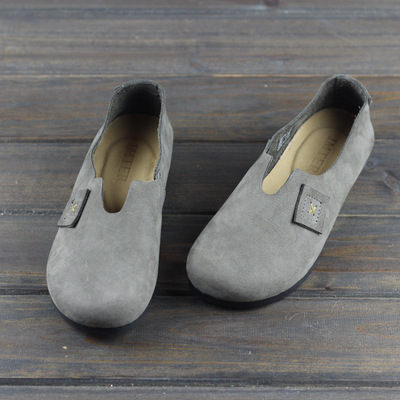 磨砂平底鞋 森系手工鞋 圓頭日系休閒鞋-標準碼-夢想家-0607