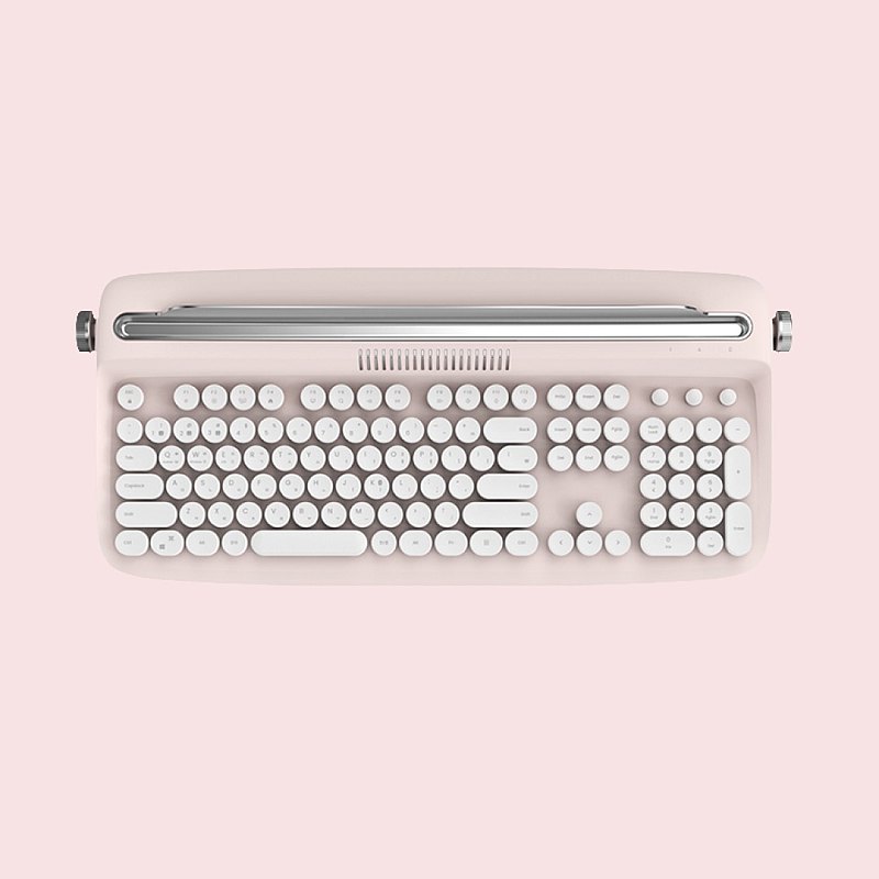 actto 復古打字機無線藍牙鍵盤 - 玫瑰粉 - 數字款