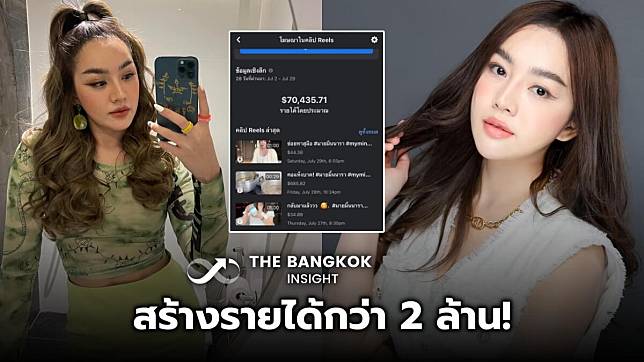 ยูทูบเบอร์ดัง เส้นด้าย สอดอstyle อวดรายได้จาก Reels 28 วัน กว่า 2 ล้าน The Bangkok Insight