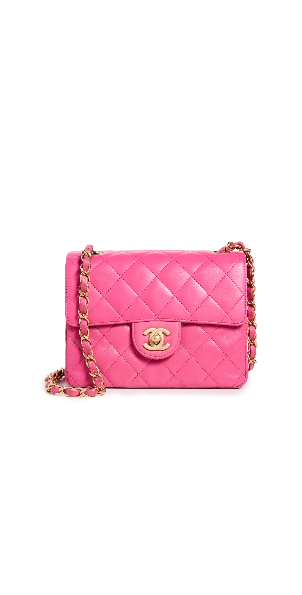 What Goes Around Comes Around Chanel Pink Lambskin Half Flap Mini