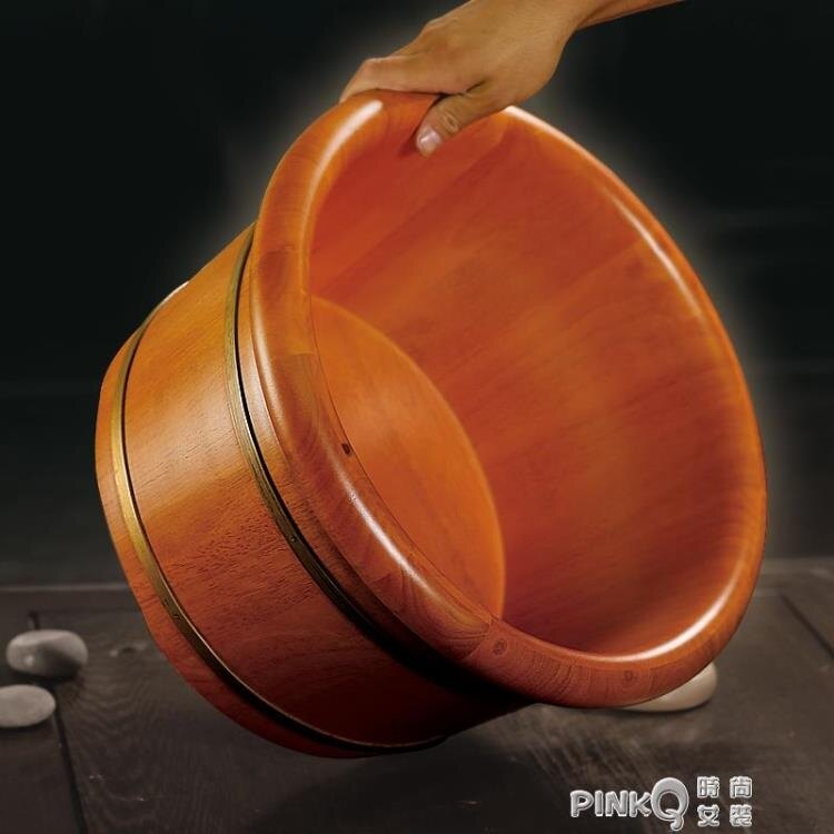 方帝橡木泡腳木桶家用木質泡腳桶實木帶蓋足浴盆木盆洗腳盆足療桶 （pinkq 時尚女裝）