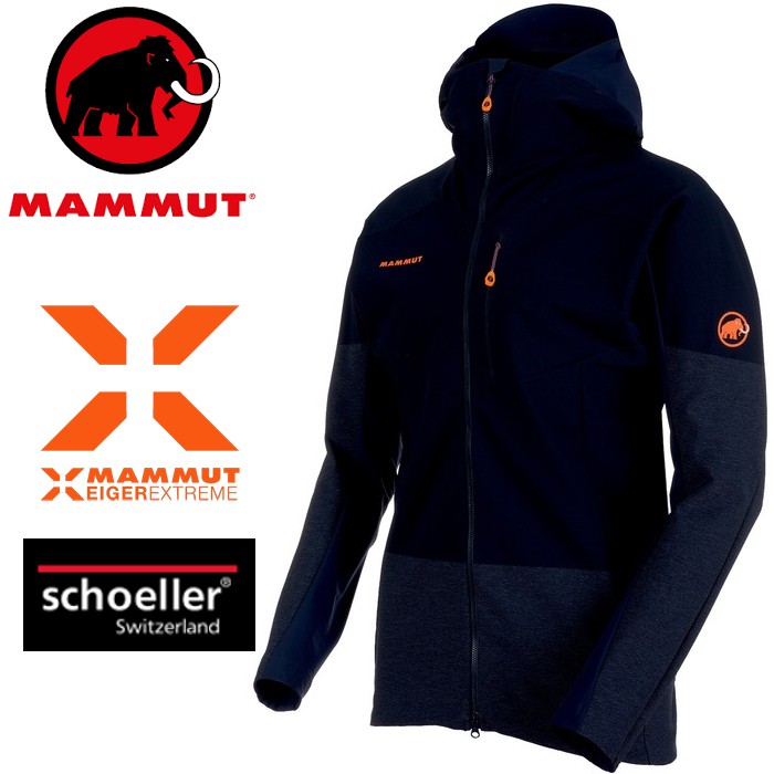 Mammut 長毛象 軟殼外套/登山夾克 極限系列Eisfeld Light SO男1011-00020 5924夜藍品名：Eisfeld Light SO Hoody Men 男款 快乾彈性抗磨軟殼