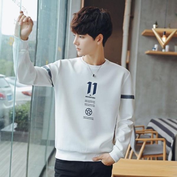 衛衣男 男式秋冬韓版圓領套頭修身男裝學生春秋打底衫潮潮流男上衣長袖T恤《印象精品》t5610