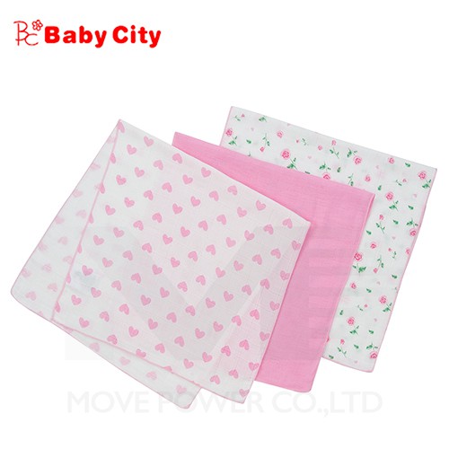 【專櫃】【娃娃城BabyCity】超柔紗 布洗澡巾-粉(三入)