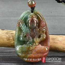 ◎緬甸玉翡翠A貨專賣店：40年經驗|◎碧玉、水晶、各種寶石和半寶石|◎客製化訂做：翡翠玉鐲、吊墜花件商品名稱:水草玉虛空藏菩薩項鍊玉珮（虛空藏菩薩）GY1262。品牌:東方翡翠寶石款式:墜子產地:台灣