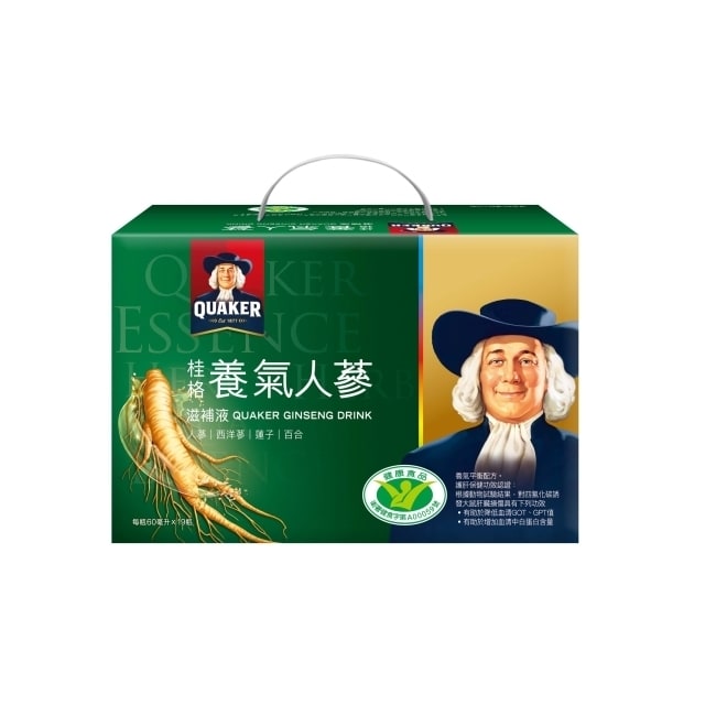 詳細介紹 商品規格 商品簡述 提振精神 溫和滋補適合四季 品牌 Quaker 桂格 規格 60ml*19入 原產地 台灣 深、寬、高 27x15x17.9cm 淨重 1140 g 保存環境 室溫 是否