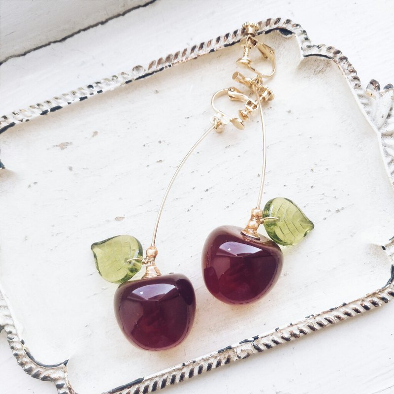 momolico 桃子莉可 耳環 紅寶石櫻桃(大)