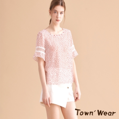 【TOWNWEAR棠葳】波卡圓點透膚上衣