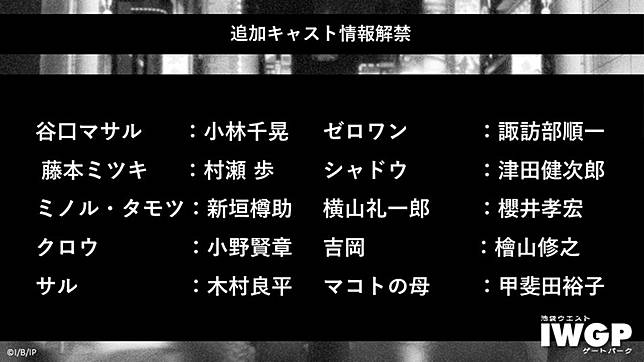 池袋賽高 電視動畫 池袋西口公園 將於10月6日開播小林千晃 村瀬歩 新垣樽助 小野賢章等人將參與演出