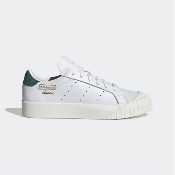 ISNEAKERS ADIDAS ORIGINALS EVERYN 白綠 休閒 復古 皮革 餅乾 奶油 金標 女 CG6076