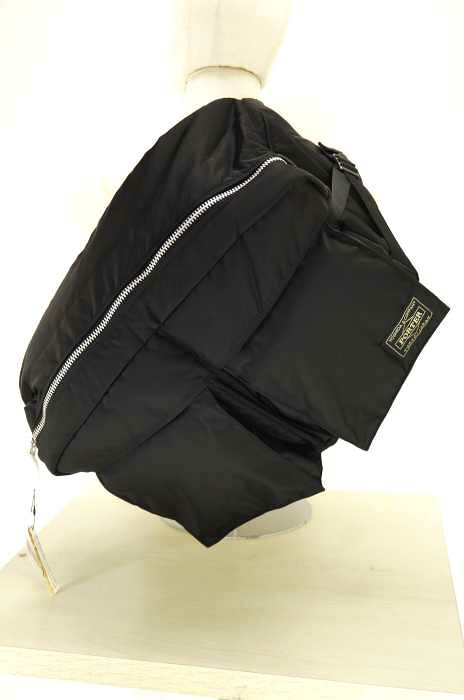 搬运工人PORTER×ANREALAGE挎包人-黑派TANKER OVERSIZE WAISTBAG