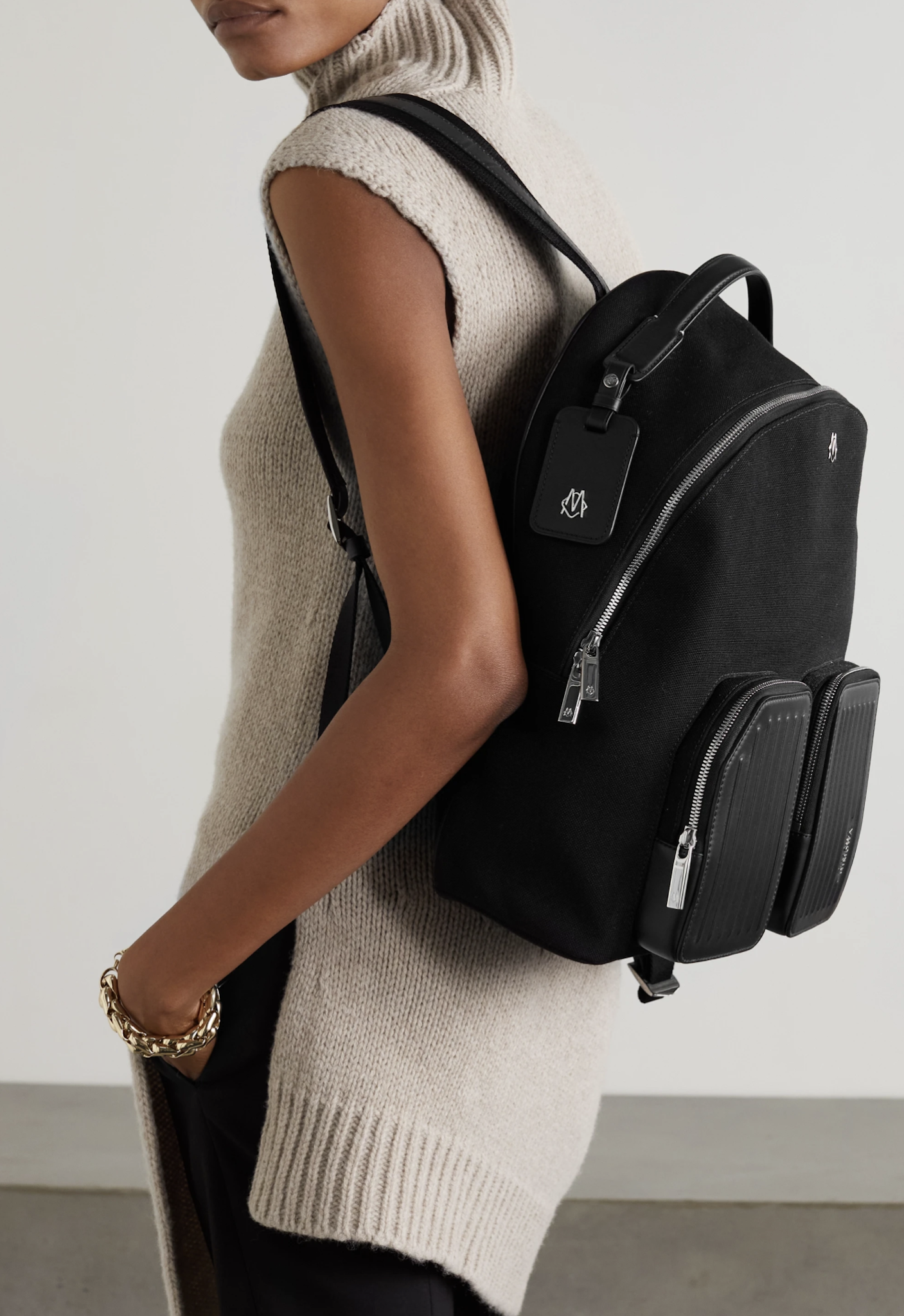 RIMOWA Never Still leather-trimmed canvas backpack
