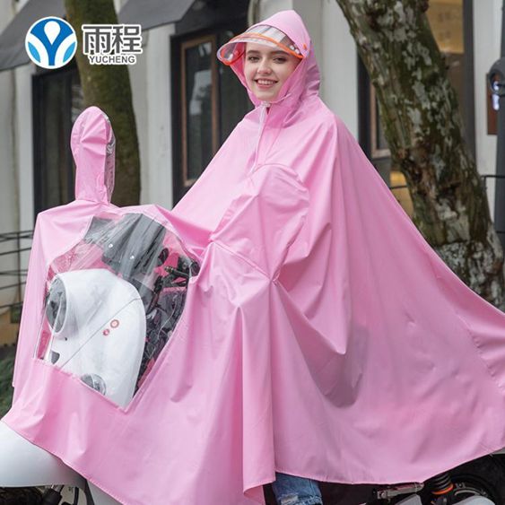 電動自行車雨衣男女成人單人雨披韓國時尚純色加厚電瓶車雨衣