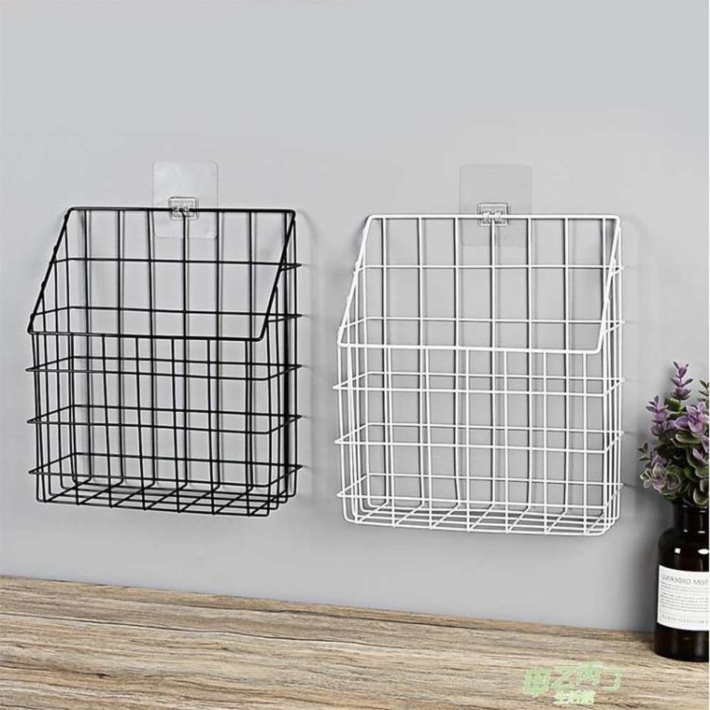 掛袋 墻上書架免打孔床頭鐵藝置物架宿舍收納上鋪神器壁掛式掛墻置物架