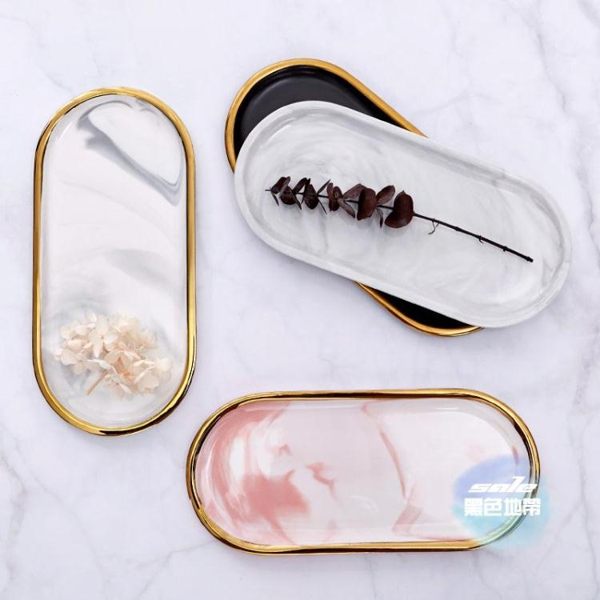 攝影道具 大理石托盤甜品化妝品首飾珠寶攝影擺拍拍攝拍照道具背景擺件飾品T 4色