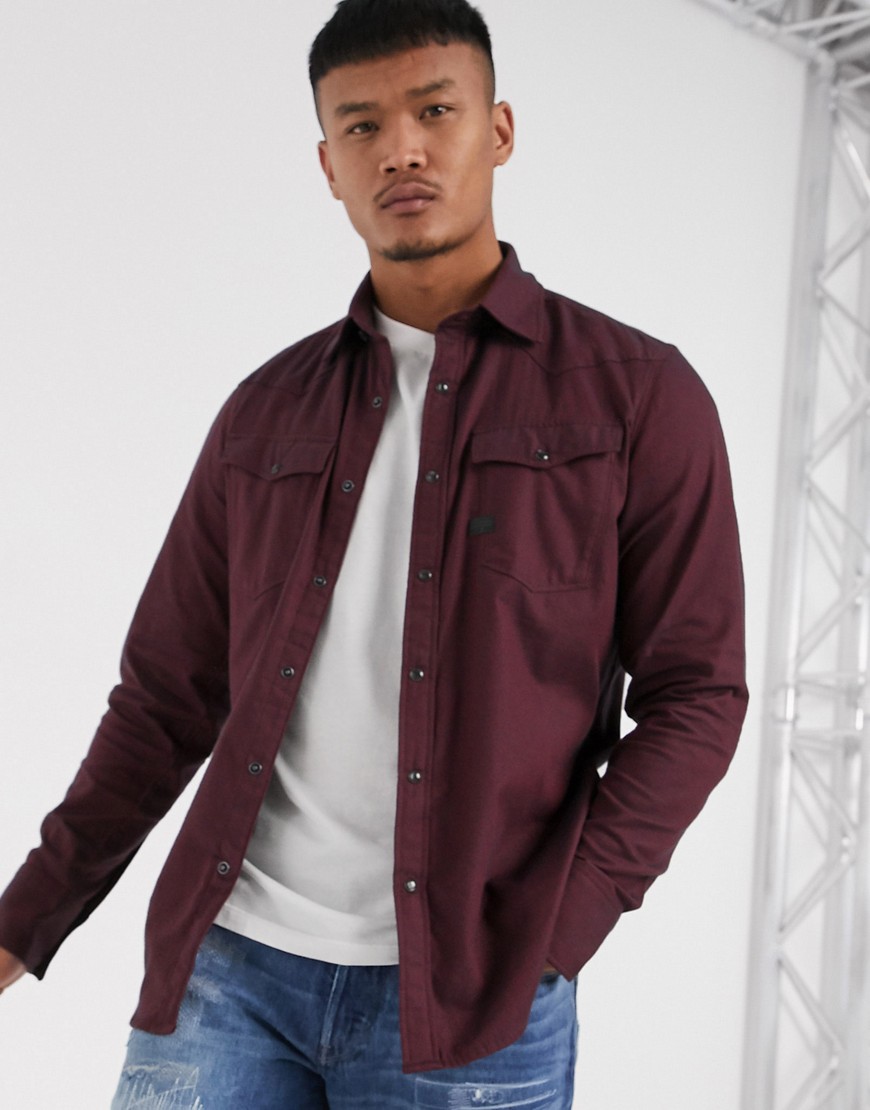 Shirt by G-Star A fresh addition Spread collar Long sleeves Press-stud placket Chest pockets Slim fi