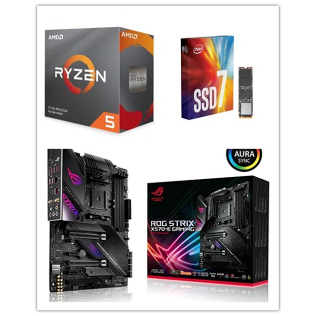 AMD R5 3600【6核/12緒】+ 華碩 ROG STRIX X570-E GAMING + Intel 760P 256G M.2 SSD■CPU核心數：6■執行緒數：12■基本時脈：3.6G