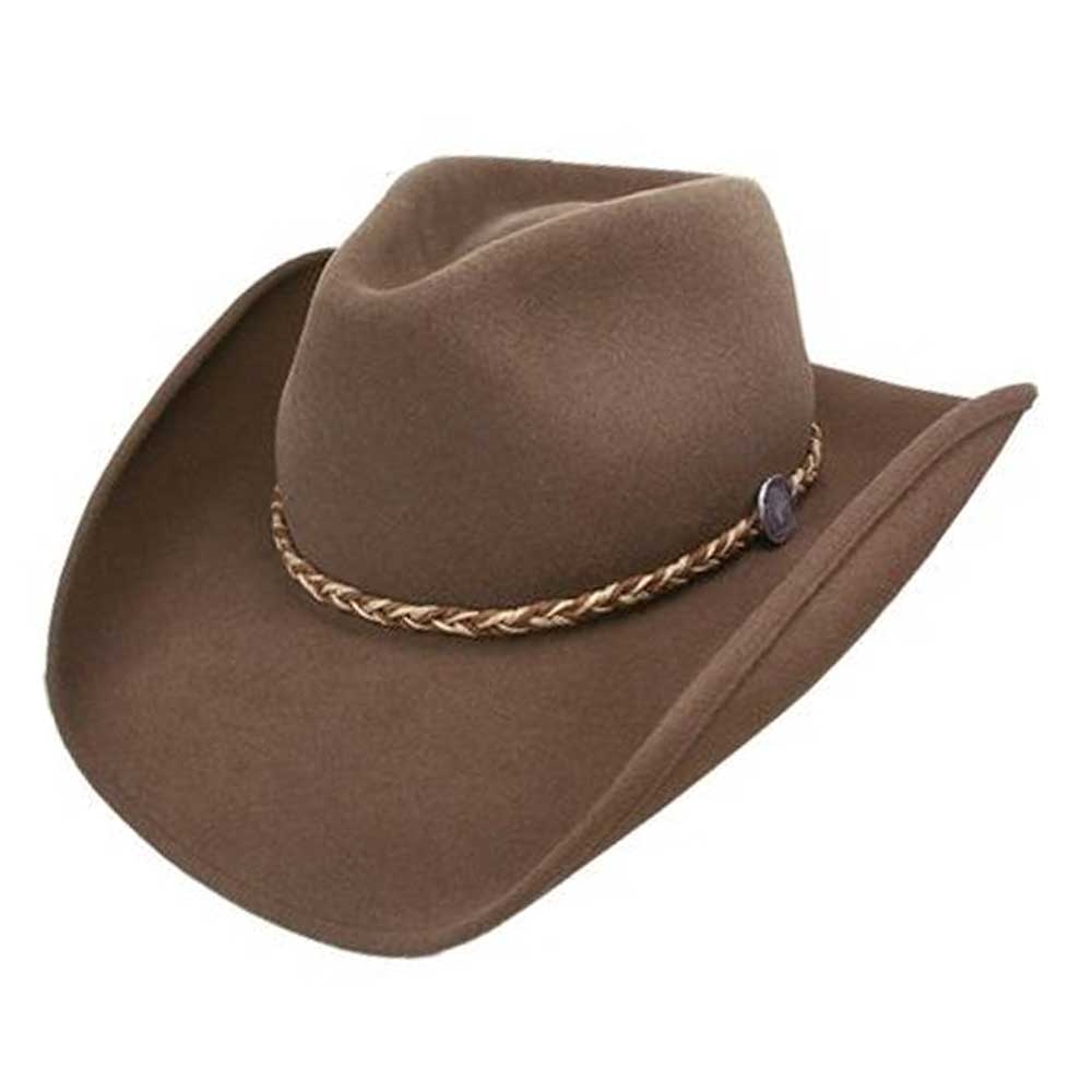 The Rawhide is a felt hat that contains some of the finest natural fibers blended with American biso