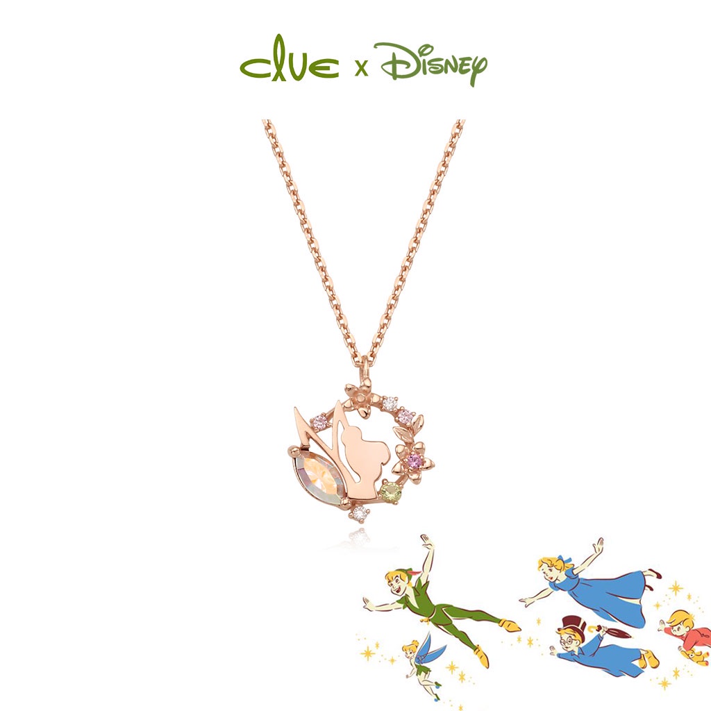 [Clue X Disney] 彼得潘小叮噹剪影水晶項鍊 | CLNR20873MPX | 附禮物盒