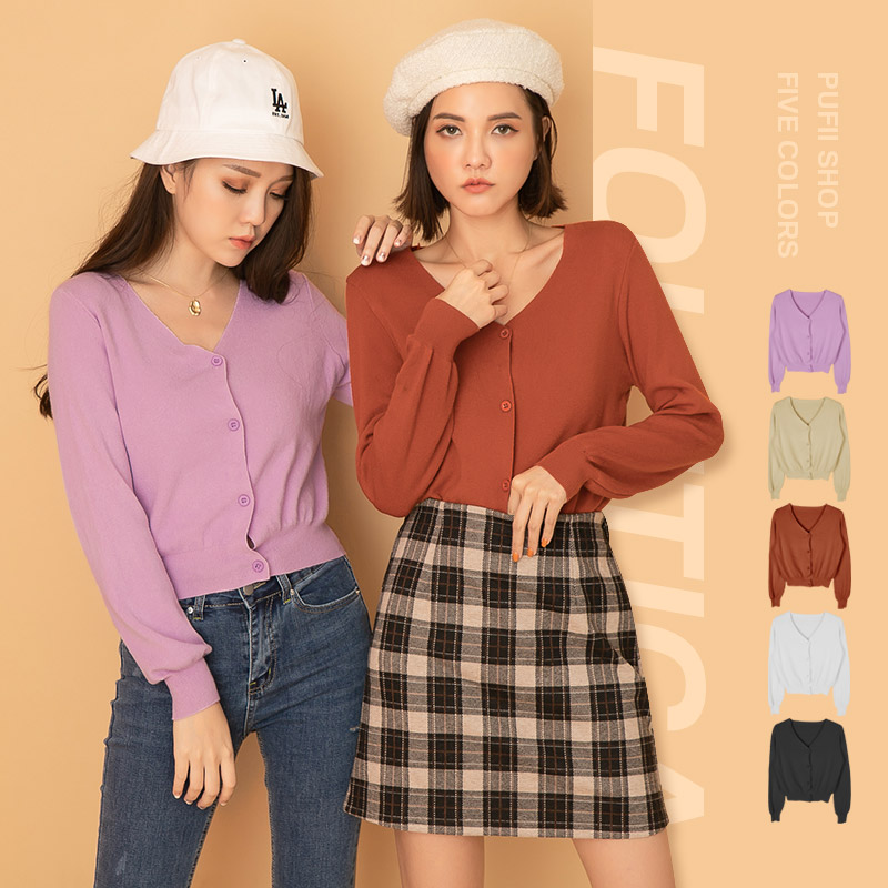 秋1007【19232】氣質歐逆必備款~排釦針織衣可以當小外套也可以當上衣穿~