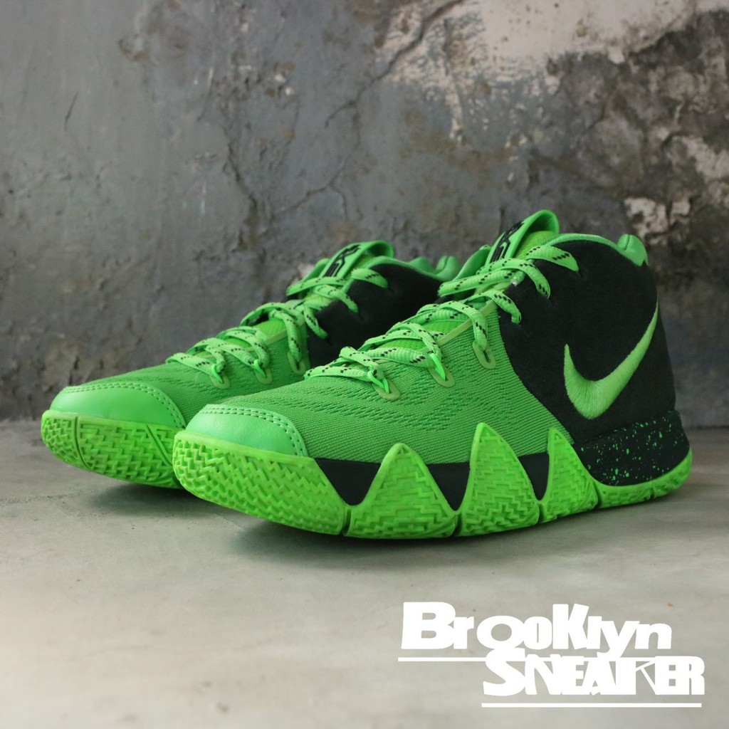 NIKE KYRIE IRVING4(GS)綠黑 潑墨 籃球 麂皮 女(布魯克林)2018/10月 AA2897-333