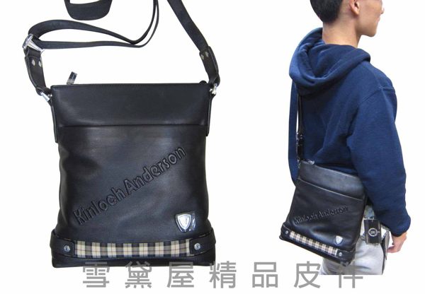 ~雪黛屋~Kinloch Anderson 肩側英國金安德森專櫃男士100%進口牛皮革扁包內二隔層KA-81508