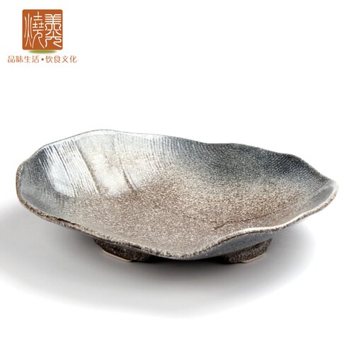 美光燒 超大陶瓷刺身拼盤 荷葉盤瓷器 超大壽司陶瓷盤 日韓料理