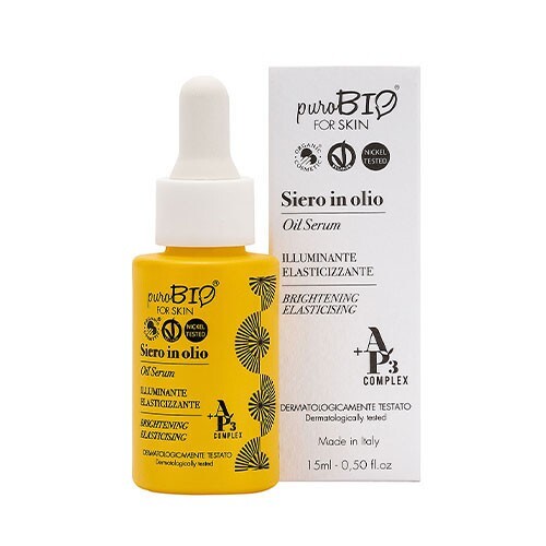 puroBIO普羅碧歐-活氧亮采彈力精華油 Oil Serum 榮獲義大利CCPB有機認證/素食認證 /通過鎳金屬(Nickel)過敏測試 ★賦予肌膚深度滋養與修護，是乾燥肌/熟齡肌完美的夜間保養精華