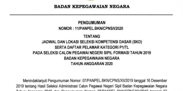 Berikut Perincian Jadwal Dan Lokasi Tes Skd Cpns 2019 Di Bkn Kompas Com Line Today