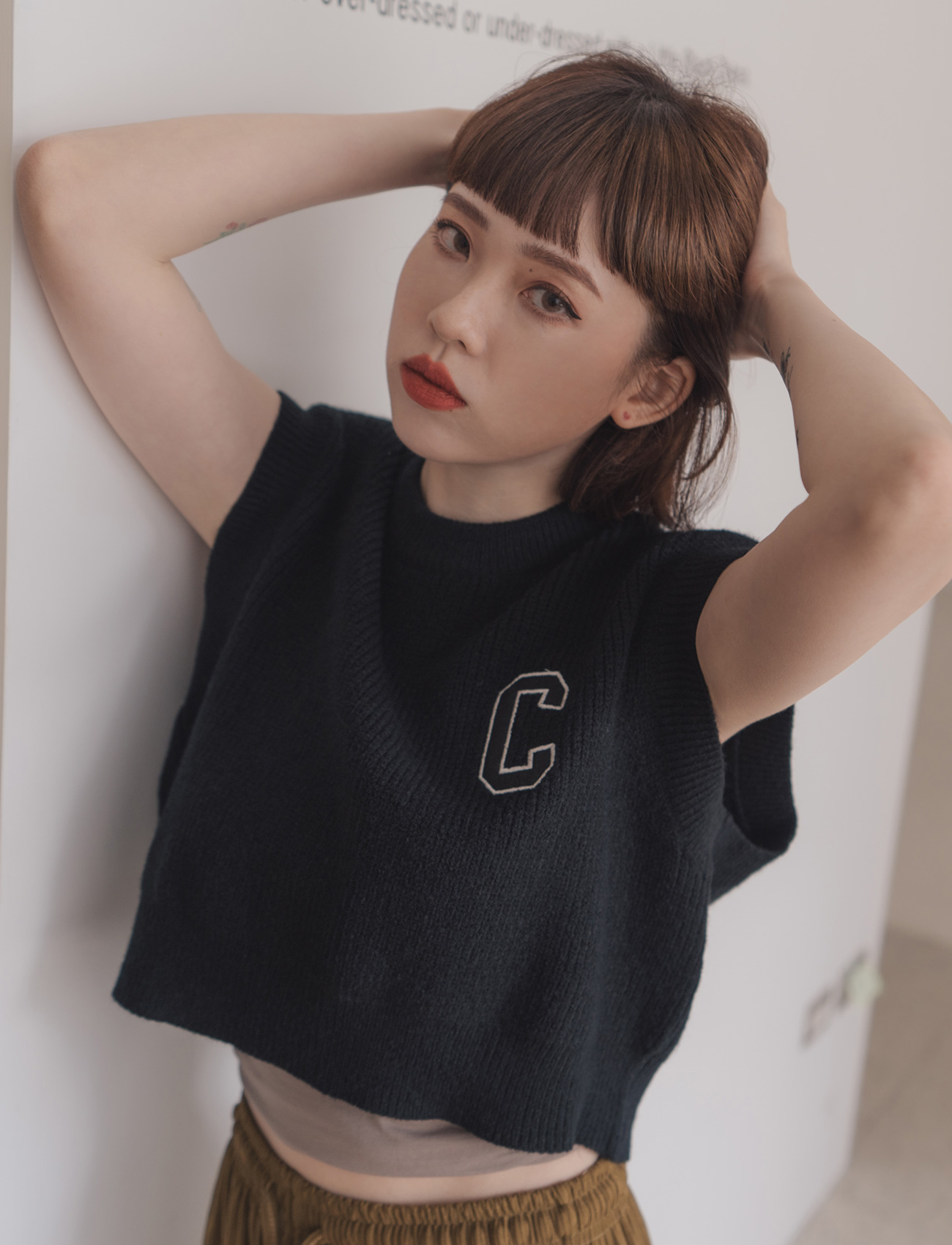 C字針織背心