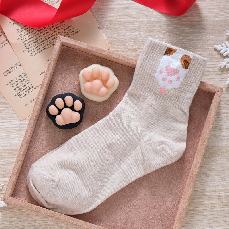 貓掌棉襪 x 1雙＋迷你貓掌皂- 粉紅肉球款 x2
