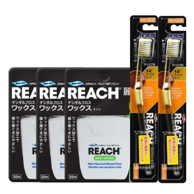 麗奇口腔潔淨3+2件組(含蠟薄荷+標準軟毛)