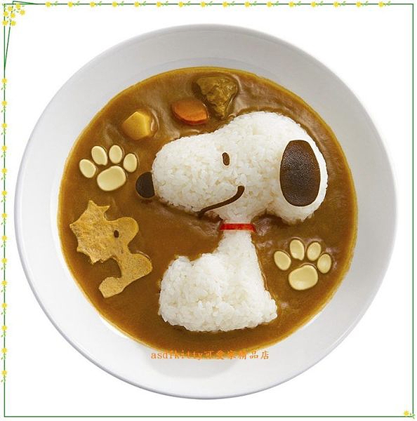 asdfkitty可愛家☆史努比大臉造型半立體飯糰模型含起司壓模-簡餐.咖哩飯.便當都好用-日本製