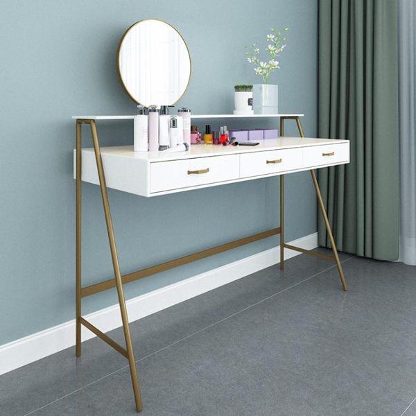 梳妝台 梳妝台臥室現代簡約網紅桌子ins風實木化妝桌小戶型北歐化妝台WD 晴天時尚館